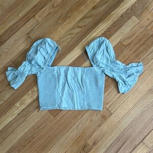 Baby blue cropped top - urban outfitters